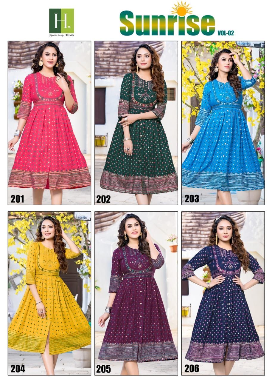 Sunrise Vol 2 By Hirwa Long Kurtis Catalog